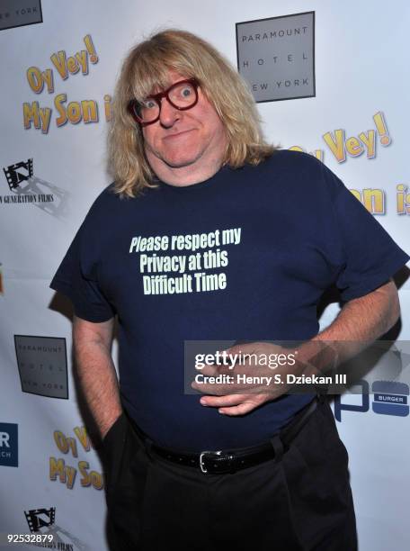 Bruce Vilanch attends amfAR's New York screening of the film "Oy Vey! My Son Is Gay!" at the Directors Guild Theatre on October 29, 2009 in New York...