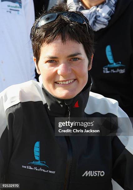 Ellen MacArthur smiles as she helps launch the PSP Southampton Boat Show in Mayflower Park on September 11, 2009 in Southampton, England.