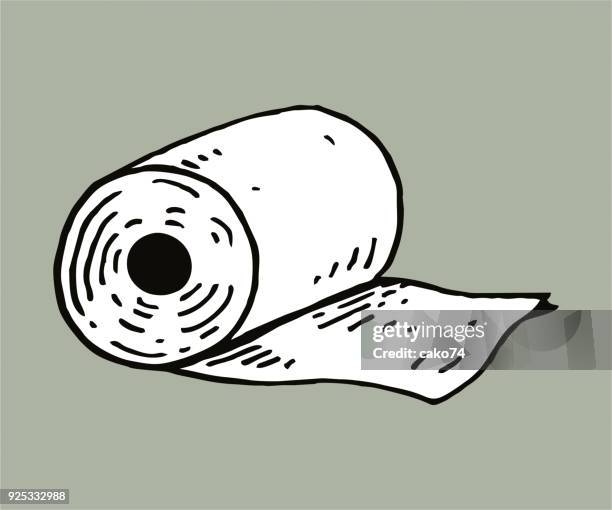 hand draw toilet paper - toilet paper stock illustrations