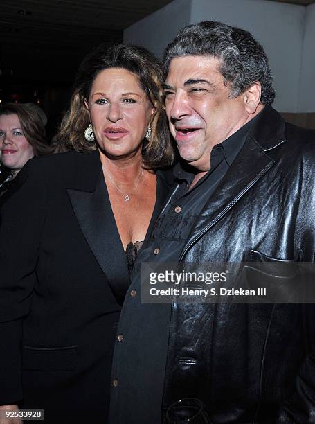 Actress Lainie Kazan and actor Vincent Pastore attend amfAR's New York screening of the film "Oy Vey! My Son Is Gay!" at the Pop Burger on October...