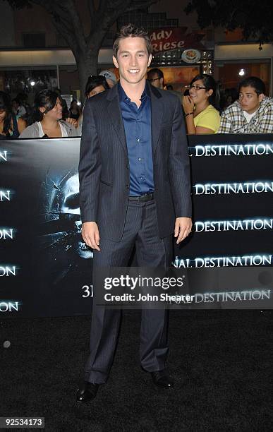 Actor Bobby Campo arrives at the Los Angeles premiere of "The Final Destination" at the Mann Village Theatre on August 27, 2009 in Westwood, Los...