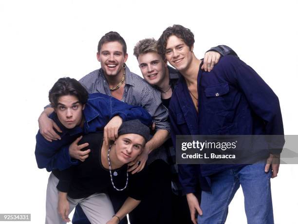 Mark Owen, Robbie Williams, Jason Orange, Gary Barlow and Howard Donald of Take That