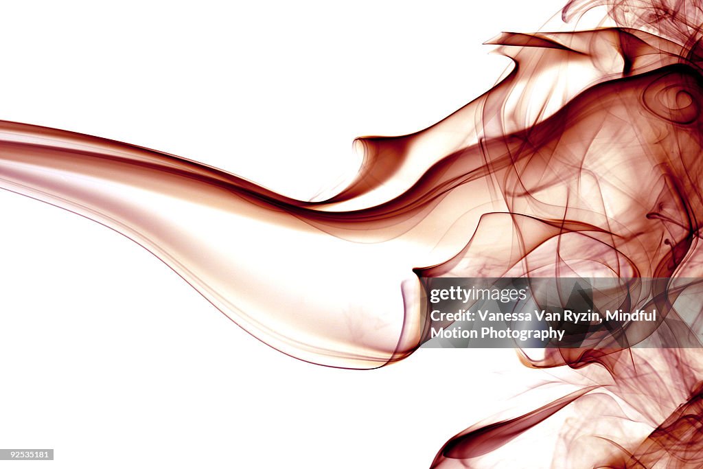 Red Smoke on White Background