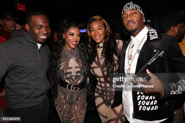 Recording artists Jaquae, Sexxy Lexxy, Nya Lee, and Grafh attend Mercury Lounge on February 27, 2018 in New York City.