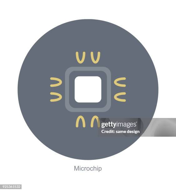 microchip icon - chips bag stock illustrations