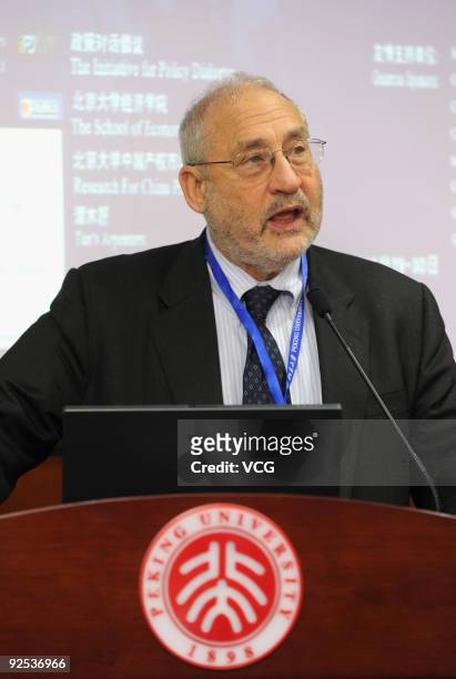 American economist and a 2001 recipient of the Nobel Memorial Prize in Economics Sciences Joseph Eugene Stiglitz attends the "Financial Regulation...