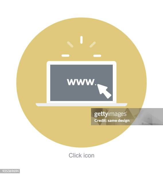 notebook computer flat icon, internet business, web promotion, using laptop - register online stock illustrations