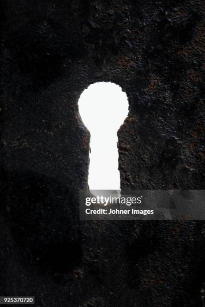 keyhole against white background - 鍵穴 ストックフォトと画像