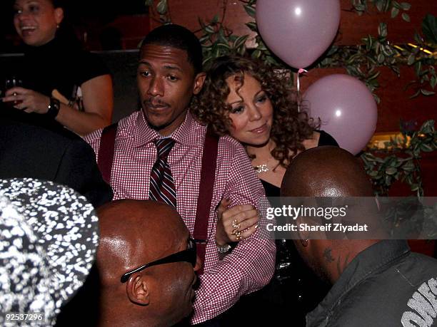 Nick Cannon and Mariah Carey seen during Sean Pecas Birthday Celebration at Pink Elephant on September 23, 2009 in New York City.