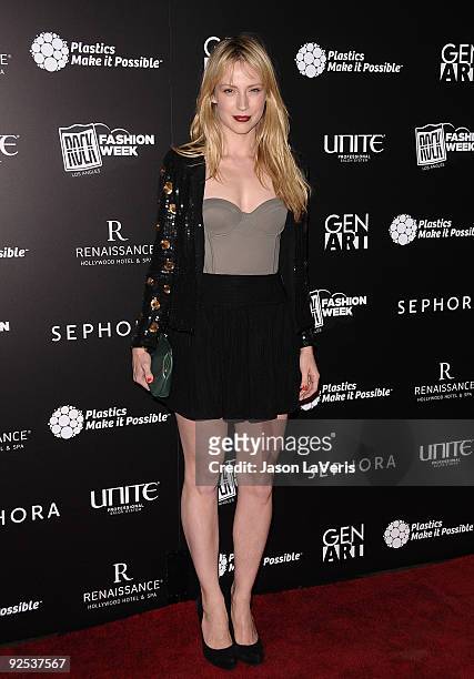 Actress Beth Riesgraf attends Gen Art's 12th annual "Fresh Faces In Fashion" at Petersen Automotive Museum on October 29, 2009 in Los Angeles,...