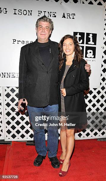 Artist Chuck Connelly and actress Vanessa Lengies attend the Contemporary West Coast Premiere of American Artist Chuck Connelly at Trigg Ison Fine...