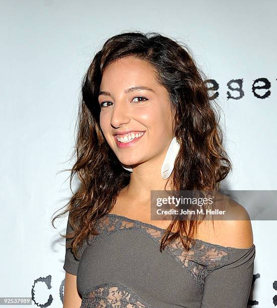Actress Vanessa Lengies attends the Contemporary West Coast Premiere of American Artist Chuck Connelly at Trigg Ison Fine Art on October 29, 2009 in...