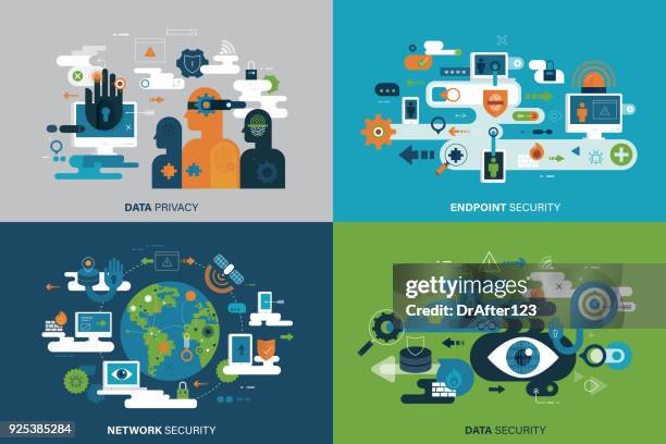 it security concepts - threat intelligence stock illustrations