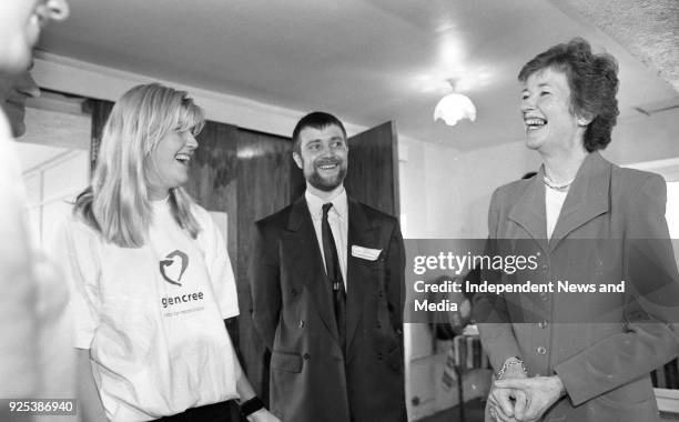 President Mary Robinson greeting visitors at the Glencree Centre for Reconciliation, Wicklow at the Glencree Summer School, .