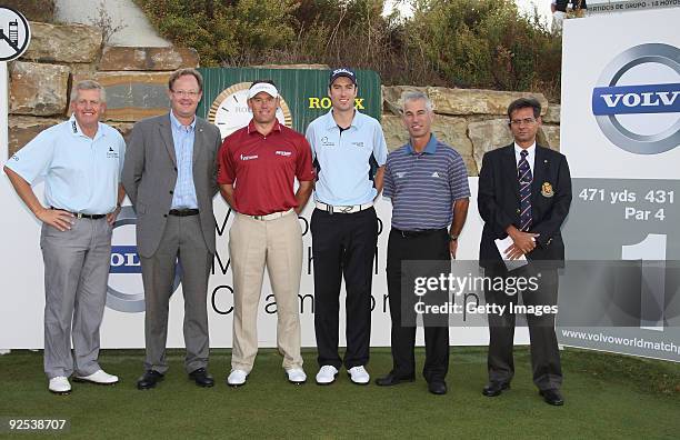 Colin Montgomerie, President of Volvo Event Management Per Ericsson, Lee Westwood of England, Ross Fisher of England, Corey Pavin and the Match...