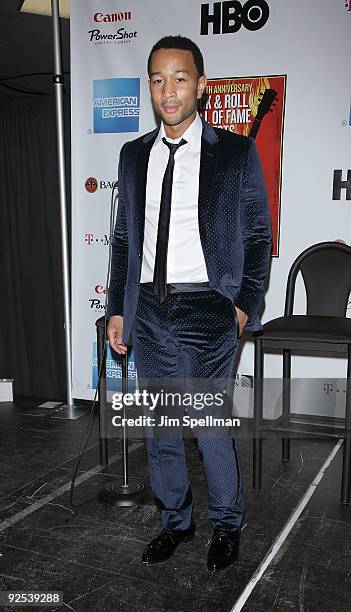 John Legend attends the 25th Anniversary Rock & Roll Hall of Fame Concert at Madison Square Garden on October 29, 2009 in New York City.