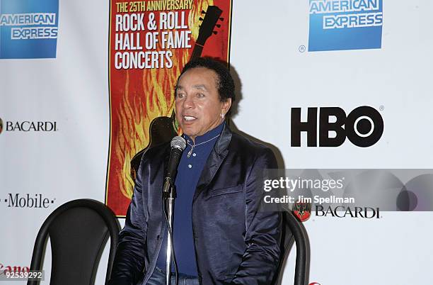 Smokey Robinson attends the 25th Anniversary Rock & Roll Hall of Fame Concert at Madison Square Garden on October 29, 2009 in New York City.