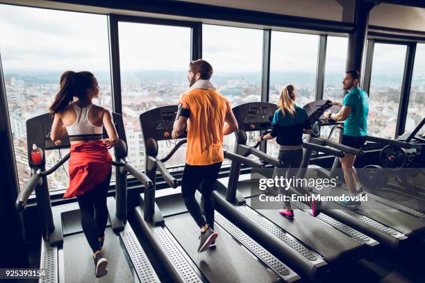 treadmill exercise - treadmill stock pictures, royalty-free photos & images