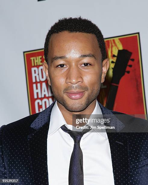 John Legend attends the 25th Anniversary Rock & Roll Hall of Fame Concert at Madison Square Garden on October 29, 2009 in New York City.