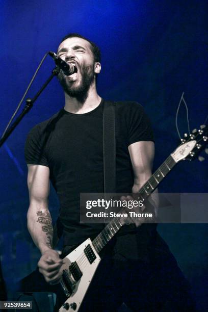 Alex Hellid of Entombed performs on stage at Wulfrun Hall on October 28, 2009 in Wolverhampton, England.