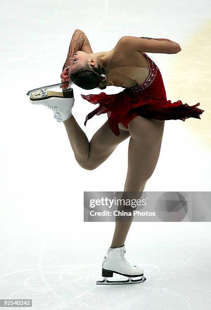 Carolina Kostner of Italy skates in the Ladies Short Program during the Cup of China ISU Grand Prix of Figure Skating 2009 at Beijing Capital...