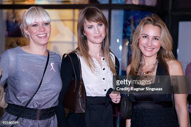 Mariann Aas Hansen, Eva Sannum and Nora Farah attend a Charity Gala on October 29, 2009 in Oslo, Norway.