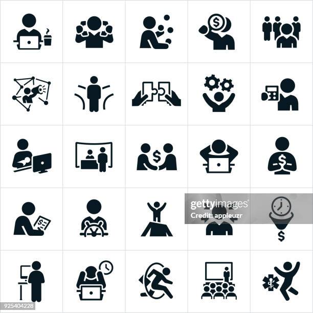 self employment icons - working from home icon stock illustrations