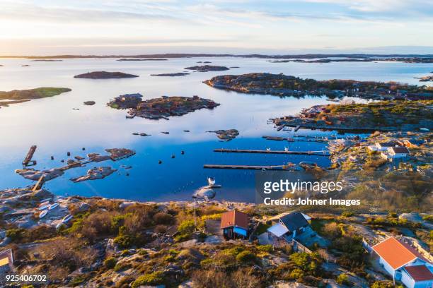 aerial view of coast - västra götaland county stock pictures, royalty-free photos & images