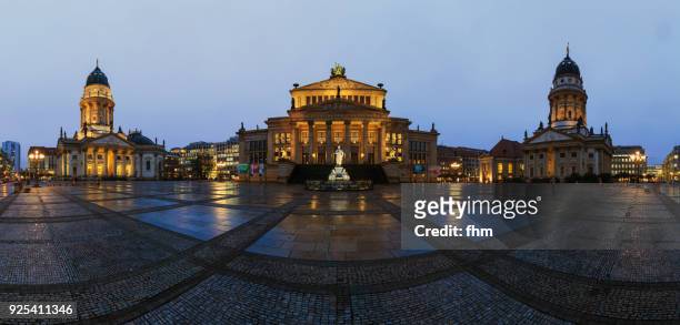 berlin gendarmenmarkt - panorama after rain (berlin, germany) - deutscher dom stock pictures, royalty-free photos & images