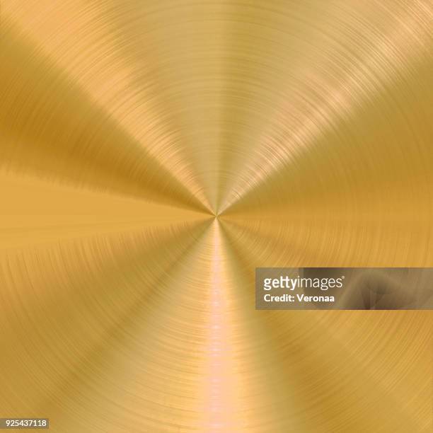 circular brushed gold vector background - brushed steel stock illustrations