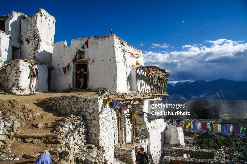 Leh town in Jammu and Kashmir, India