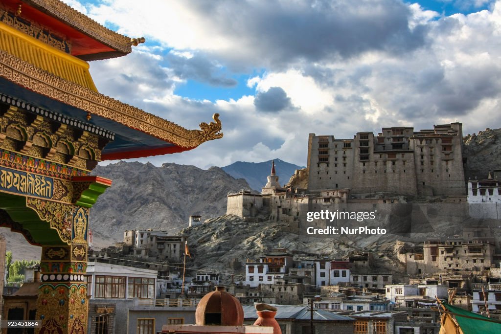 Leh town in Jammu and Kashmir, India