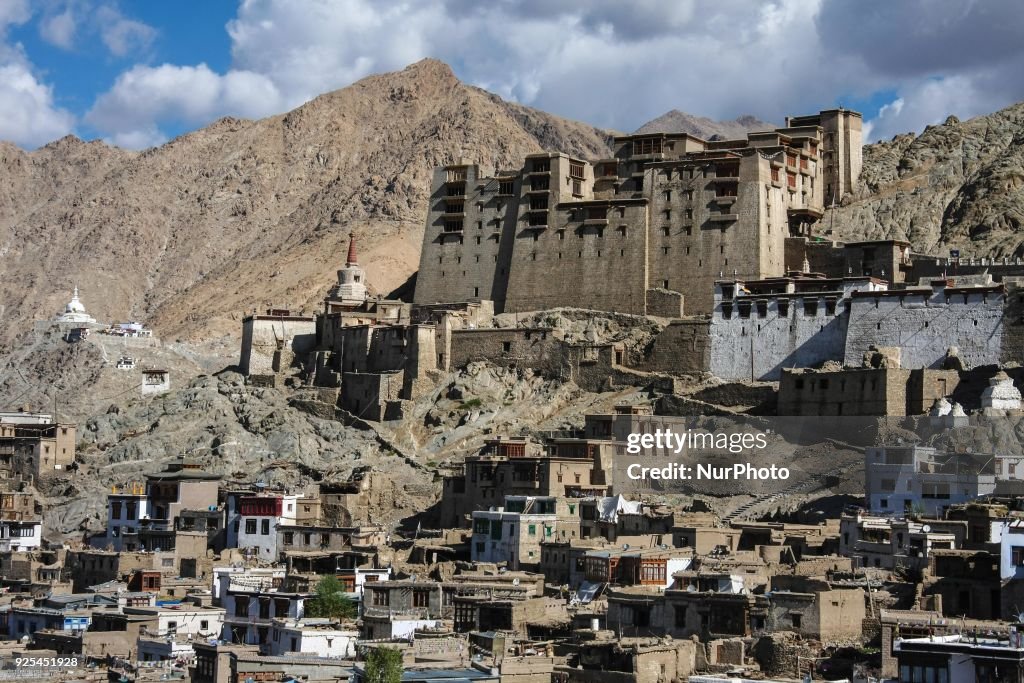 Leh town in Jammu and Kashmir, India