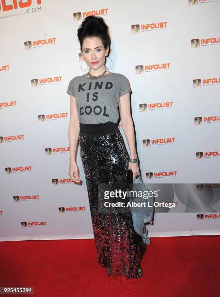 Actress Adrienne Wilkinson attends the INFOList.com's Pre-Oscar Soiree and Jeff Gund Birthday Party held at Mondrian Sky Bar on February 27, 2018 in...