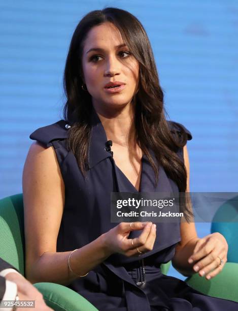 Meghan Markle attends the first annual Royal Foundation Forum held at Aviva on February 28, 2018 in London, England. Under the theme 'Making a...