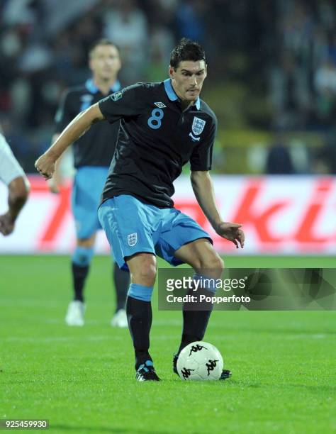 Gareth Barry of England in action during the UEFA EURO 2012 group G qualifying match between Bulgaria and England at the Vasil Levski National...