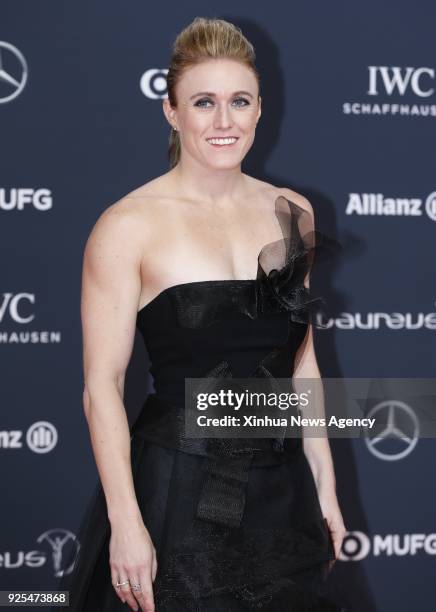 Feb. 28, 2018 -- Australian athlete Sally Pearson arrives at the 2018 Laureus World Sports Awards in Monaco, on Feb. 28, 2017.