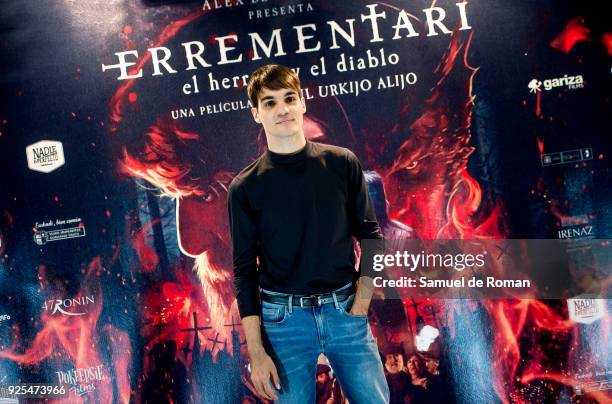 Actor Eneko Sagardoy attends âErrementari: El Herrero Y El Diablo' Madrid Photocall on February 28, 2018 in Madrid, Spain.
