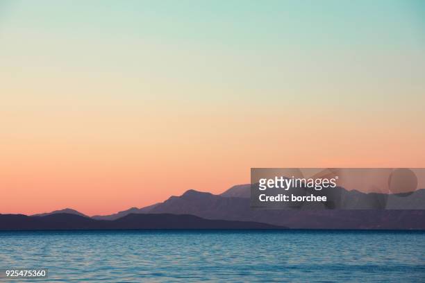 sunset by the sea - mediterranean sea stock pictures, royalty-free photos & images
