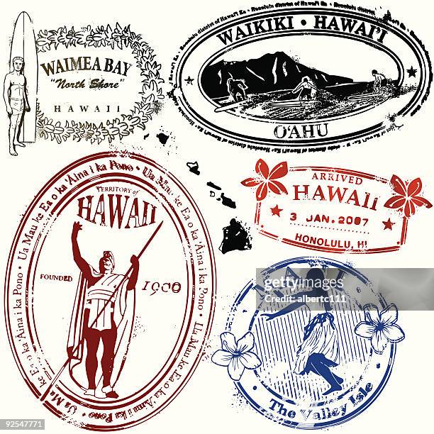 bue hawaii - diamond head stock illustrations