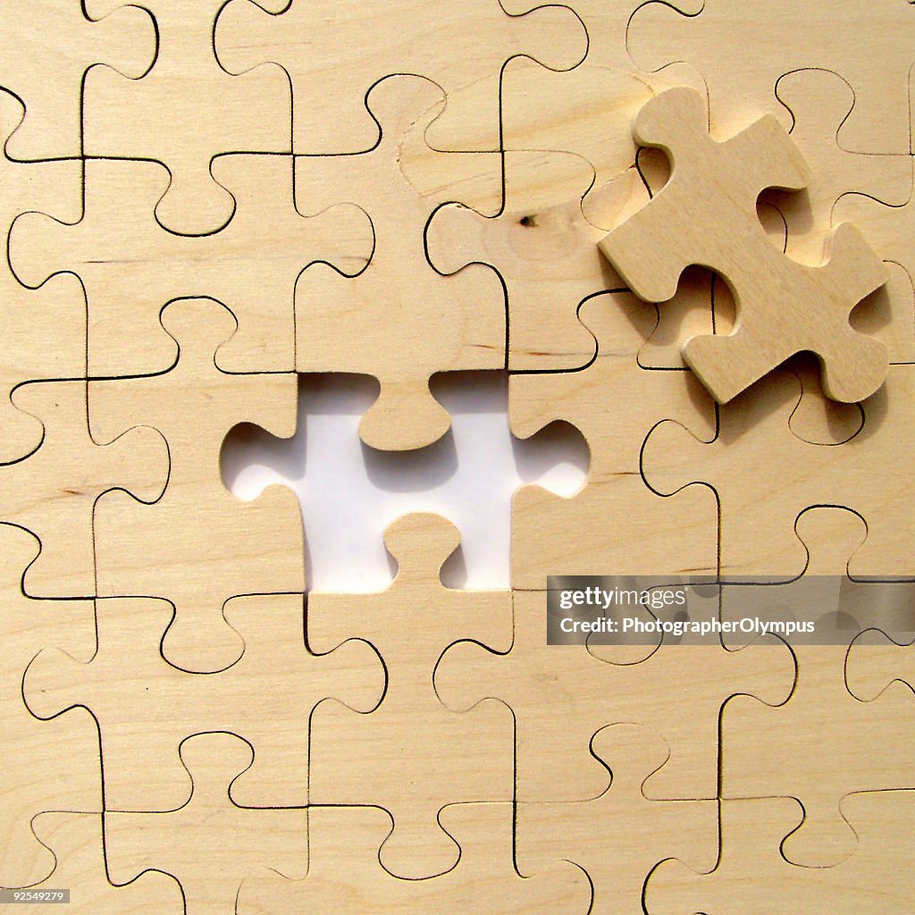 Pieza de puzzle faltante pies