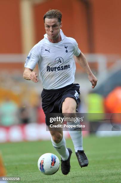 Scott Parker of Tottenham Hotspur in action during the Barclays Premier League match between Wolverhampton Wanderers and Tottenham Hotspur at...