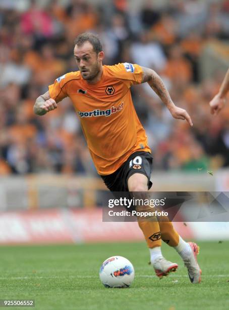 Steven Fletcher of Wolverhampton Wanderers in action during the Barclays Premier League match between Wolverhampton Wanderers and Tottenham Hotspur...