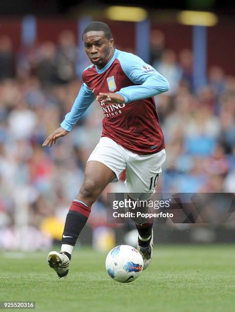 Charles N'Zogbia of Aston Villa in action during the Barclays Premier League match between Aston Villa and Newcastle United at Villa Park in...