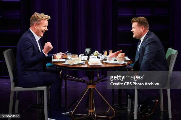 Gordon Ramsay plays Spill Your Guts or Fill Your Guts with James Corden during "The Late Late Show with James Corden," Tuesday, February 27, 2018 On...