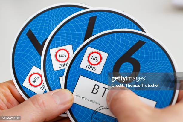 Berlin, Germany Blue plaques to regulate diesel driving bans are kept on February 28, 2018 in Berlin, Germany.