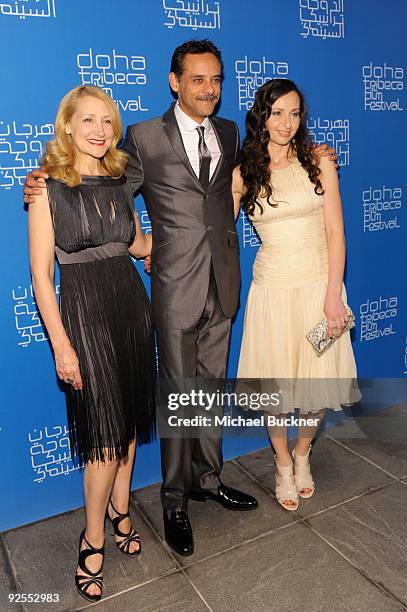 Actress Patricia Clarkson, actor Alexander Siddig and writer/director Ruba Nadda attend the "Cairo Time" screening at the Museum of Islamic Art...