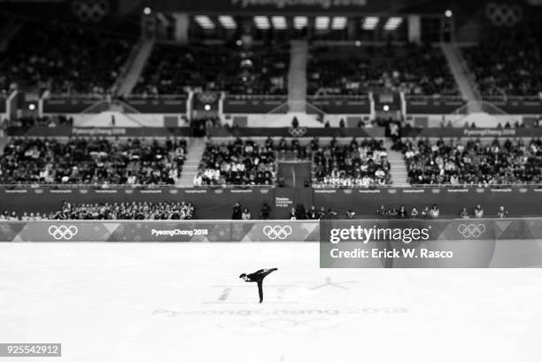 Winter Olympics: Wide view of Canada Keegan Messing in action during Men's Single Free Skating at Gangneun Ice Arena. Uno won Silver medal. Gangneun,...