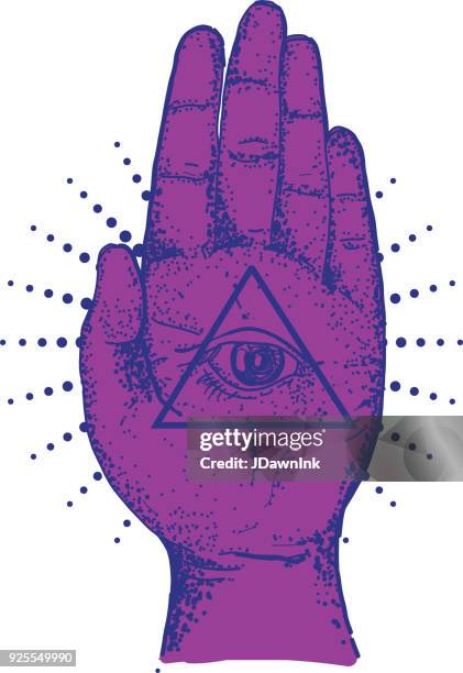 ilustraciones, imágenes clip art, dibujos animados e iconos de stock de vieja mano de hamsa envejecido símbolo palm con ojo - hamsa