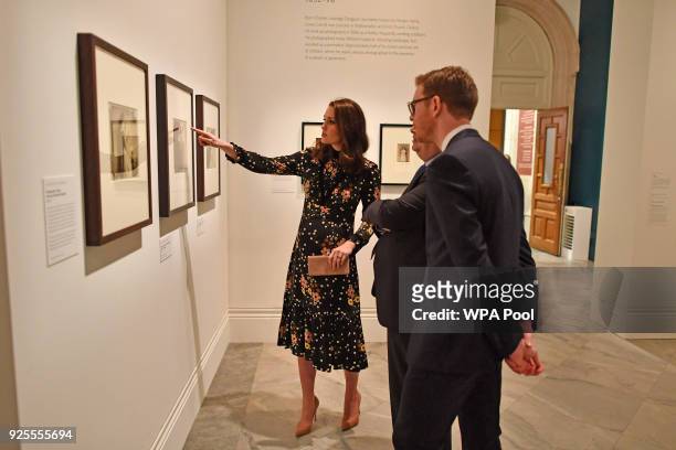 Catherine, Duchess of Cambridge visits the 'Victorian Giants' exhibition at National Portrait Gallery on February 28, 2018 in London, England.
